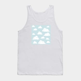 Blue sky with cloud print Tank Top